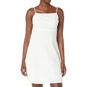 Roxy White Floral Eyelet Lace Water Breeze Back Tie Mini Dress Medium
